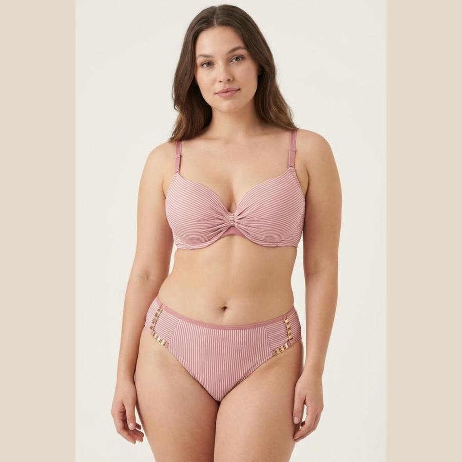 Upto 70% OFF | Pack of 2 Striped Padded Bra & Panty Sets