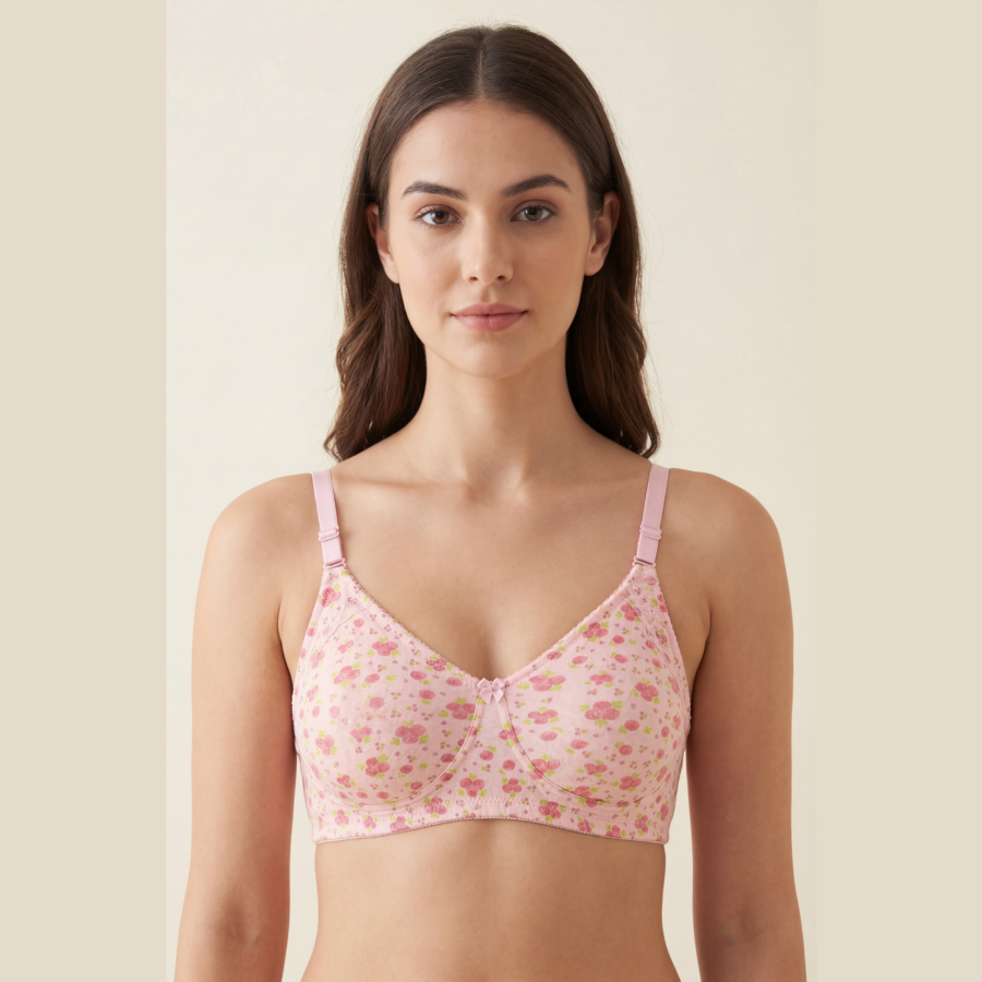 Pack of 2 Double-Layer Cotton Bras – Non-Wired Comfort Fit